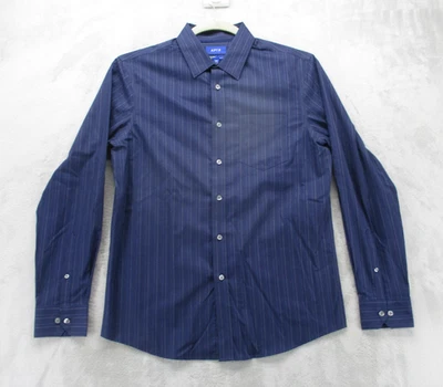 Camisa APT.9 Para Hombre Mediana Azul Rayas Premier Flex Calce Ajustado Manga Larga Foto 1 de 4
