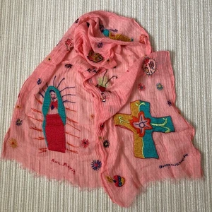 KAPITAL Estola de Gasa Bordada Unisex Moda Chal Japonés Accesorio Artesanal - Imagen 1 de 6