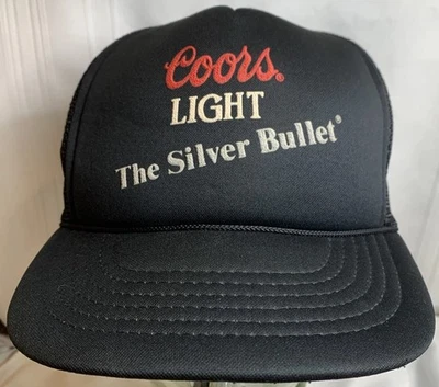 Gorra de camionero COORS LIGHT The Silver Bullet vintage negra SnapBack Foto 1 de 4