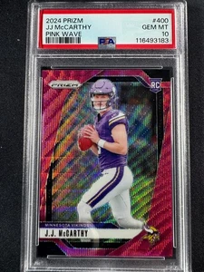 2024 Panini Prizm - Rookies J.J. McCarthy #400 Pink Wave Prizm (RC) PSA 10 - Picture 1 of 2