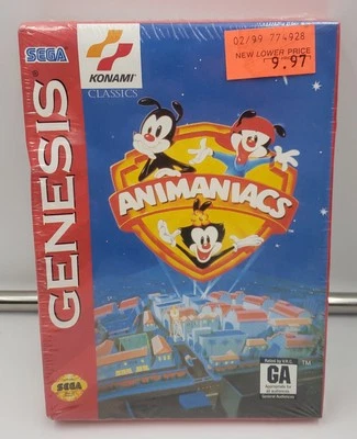NEW FACTORY SEALED ANIMANIACS SEGA GENESIS VIDEO GAME CIB COMPLETE CARDBOARD BOX - Image 1 of 4