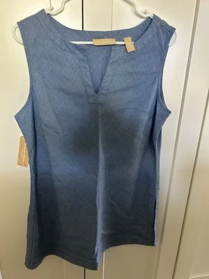 Kate Hill Sleeveless Linen Tank/Tunic. NWT. Size Petite Large. - Image 1 of 4
