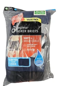 Hanes Boxer Briefs Mens XL 6-Pack Tagless Assorted Blue Gray ComfortSoft 7460GP - Picture 1 of 6