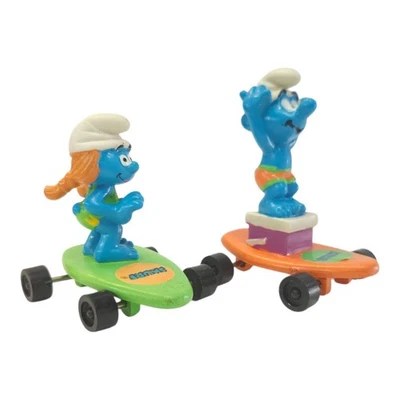 Hardees Peyo Surfing Pitufos Figuras Monopatín PVC De Colección 1996 Applause Toys Foto 1 de 4