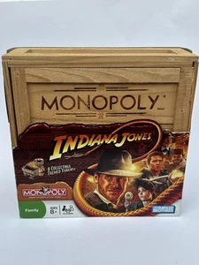 2008 Monopoly INDIANA JONES - Wooden Crate Box Collectors Edition Game - Picture 1 of 5
