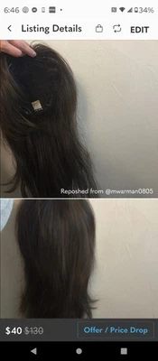 Medium Brown Synthetic Topper - Image 1 of 2