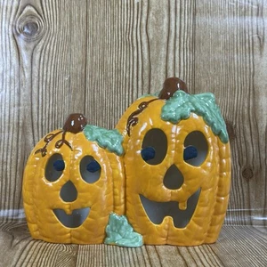 Stampo ceramica vintage zucca Halloween dipinto a mano Jack O Lanterna 8" - Foto 1 di 7