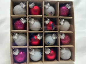 Tiny Christmas ornaments- Box of 16- ~1" diameter - Picture 1 of 2
