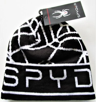 Gorro de esquí Spyder para hombre negro Shelby forrado de lana borla pompón OSFM - NUEVO CON ETIQUETAS   Foto 1 de 3