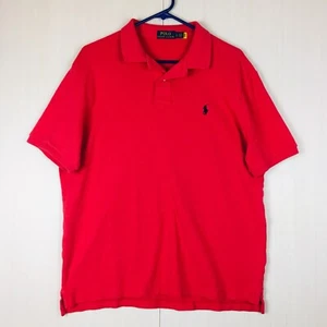 POLO GOLF RALPH LAUREN Men's Red Solid Short Sleeve Soft Cotton Shirt L Large - Picture 1 of 12
