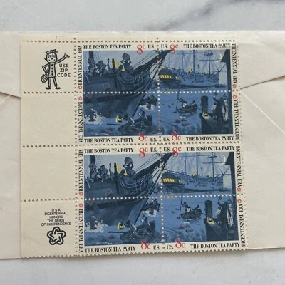 US Scott #1480-83, 1973 8c, Boston Tea Party, Zip Block of 8, MNH/OG EXCELLENT - Image 1 of 3