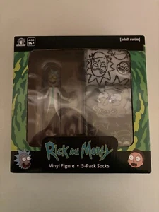 NIB CultureFly Rick and Morty Vinyl Figure + 3-Pack Socks Adult Swim - Picture 1 of 3