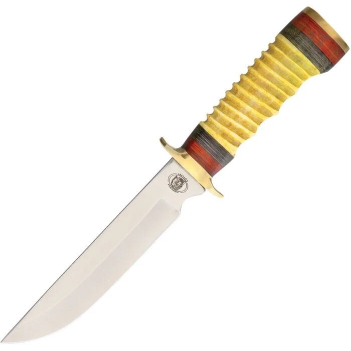 Frost Cutlery Spotted Wolf Skinner Fixed Knife 5.5" Stainless Blade Bone/Wood - Image 1 of 1