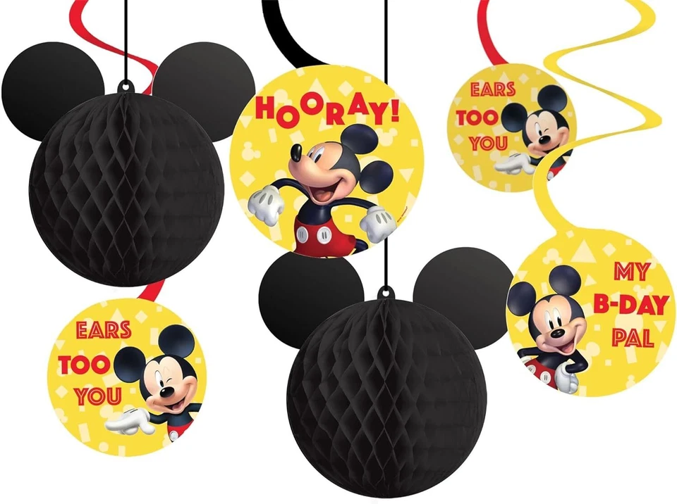 Mickey Mouse Forever Disney Clubhouse Birthday Party Honeycomb Swirl Decorations - Image 1 of 1