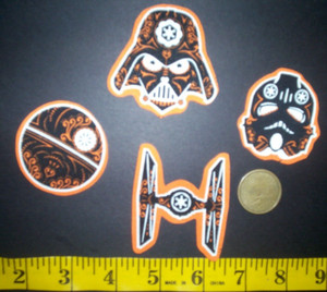 New Sugar Skull Star Wars Iron-ons Fabric Appliques Iron-ons