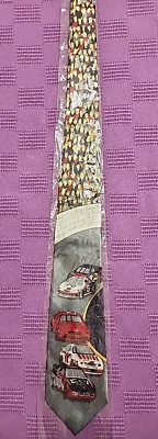 Corbata clásica novedad A. Rogers "Race Cars" para hombre 60" X 4" nueva en paquete  Foto 1 de 4