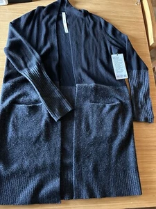 Lululemon Women’s Restful Intention Sweater Wrap size 10 Grey/Black - Picture 1 of 8
