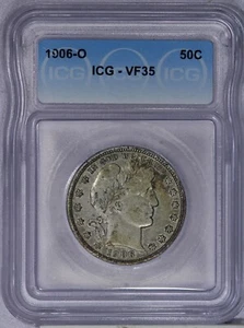 1906-O Barber Half Dollar 50c ICG VF35 - Picture 1 of 2