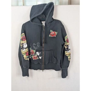 Suéter con Capucha Cremallera Completa Vintage Walt Disney World Ed Hardy Para Mujer Talla Mediana - Imagen 1 de 13