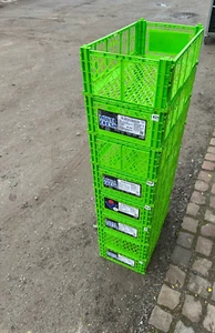 8x Green rectangle Stackable Storage Crates (2025G8) - Picture 1 of 6