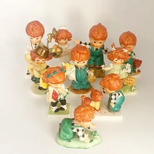 Lotto di 10 figurine Goebel testa rossa ragazzo ragazza Charlot Byj Germania Ovest - Foto 1 di 11