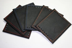 Black Deluxe Padded Leather Grip Covers for Heated HD Grips Choice Color Stitch - Picture 1 of 13