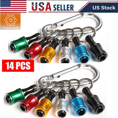 14Pcs 1/4" Hex Shank Quick Release Keychain Screwdriver Drill Bits Holder Set - Image 1 of 4
