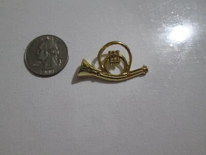 Musical Instrument 1/12 Dollhouse Miniatures Gold French Horn Vintage - Picture 1 of 7