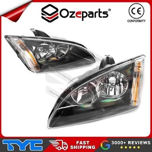 TYC Pair LH Left + RH Right Head Light Lamp Black For Ford Focus LS LT 2005-2009 - Picture 1 of 4