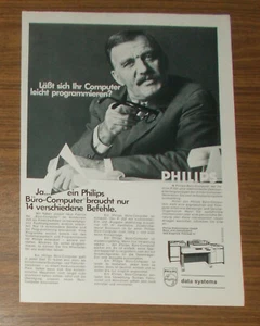 Vintage 1969 PHILIPS P 352 Office Computer Print Ad advert #2 German - Picture 1 of 1
