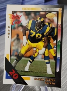 Jackie Slater 1992 Wild Card 20 Stripe #3 Los Angeles Rams Hall Of Famer  - Picture 1 of 2