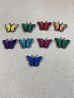 Butterfly Clothing Patches  - Heat Transfer Multicolored Lot Of 9 - NEW