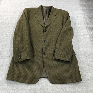 Canali Blazer Mens 50 Sports Coat Beige Brown Houndtooth Jacket Wool Two Button - Picture 1 of 15