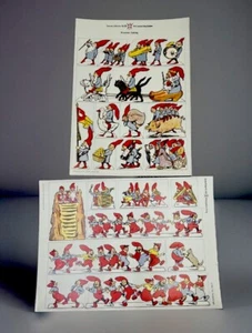 Vintage Gnome prints dancing gnomes parade gnomes Alfred Jacobsens Denmark set 2 - Picture 1 of 13