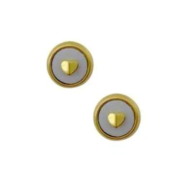 Kate Spade Leather Heart White stud earrings. - Image 1 of 4