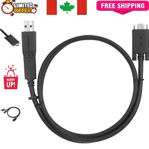 Câble USB-C mâle vers mâle 1M avec vis et attache USB-A - Transfert de données haute vitesse - Photo 1 sur 9