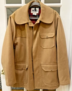 Chaqueta Woolrich Mackinaw Para Hombres 44 Beige Abrigo de Campo Lana De Colección Tareas de Granero - Imagen 1 de 10