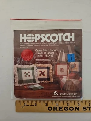 Charles Craft HOPSCOTCH Cross Stitch Fabric Aida 14 Count 15”x15” Red - Image 1 of 4