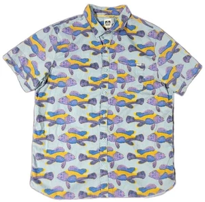REEF Moments Men's Short Sleeve All-over Print Button Up Shirt Size XL - Picture 1 of 5