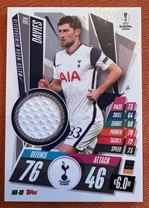 Match Attax EUROPA LEAGUE 2020/21 Extra Match-Worn Memorabilia BEN DAVIES - Picture 1 of 2