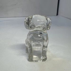 Vintage Federal Depression Glas Mopey Hund Welpe Statue Figur Klarglas - Bild 1 von 4