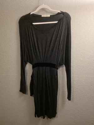 Vestido STELLA McCARTNEY Italia Gris Carbón Viscosa Jersey Terciopelo Corbata Talla 38  Foto 1 de 4