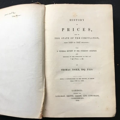 Antiquarian 1848 History of Prices And of The State of The Circulation 1839 - 47 - Image 1 of 4