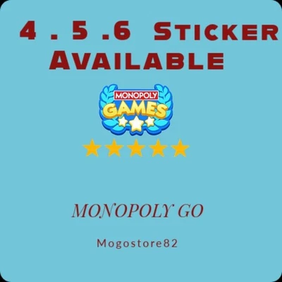 Monopoly Go Stickers ⭐ 4⭐ 5⭐ ⭐6   ⭐️ALL STICKER⭐️ - Image 1 of 2