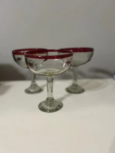Vasos de margarita de vidrio soplado a mano - chiles - Juego de 3 - Imagen 1 de 5