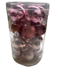 20 Weihnachtskugeln 3cm Glas Christbaumkugeln Weihnachtsbaumkugeln rosa glänzend - Bild 1 von 6