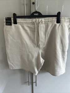 MARKS SPENCER AUTOGRAPH Men’s Textured Cotton Rich Shorts Stone Size 3XL - Picture 1 of 8