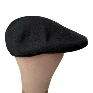Vintage Turtle K Wool Newsboy Flat Cap Size Large Black NEW Paperboy Hat Cabbie - Picture 1 of 8