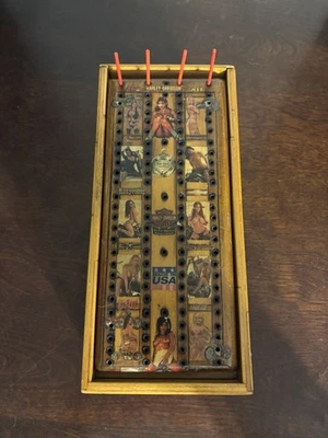 Prison Art Dominoes Game Complete set all 28 pieces in box with score pegs + id - Image 1 of 4