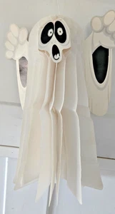 VTG Beistle Halloween Tissue Paper Honeycomb Die Cut 14" Hanging Ghost 1987 - Picture 1 of 3